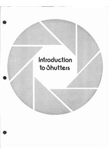 Compur Compur manual. Camera Instructions.